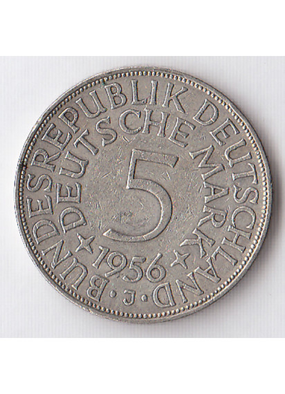 GERMANIA REPUBBLICA FEDERALE 5 Mark 1956 J BB
